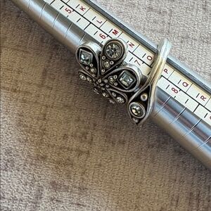 Chico's Silver and Black Statement Ring